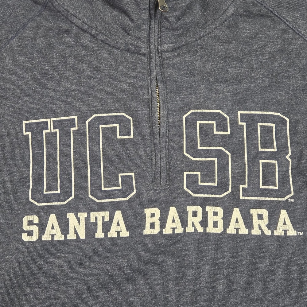 VTG JanSport UCSB UC Santa Barbara CA 1/4 Zip Sweatshirt Women's Small Blue 90's - Picture 2 of 6